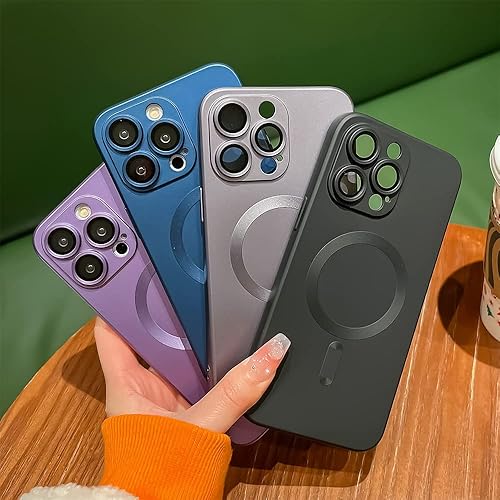 Miniatura 7 de Fycyko Funda magnética para iPhone 11 con protector de cámara compatible con Magsafe Diseño delgado de silicona suave de lujo para iPhone 11-6.1