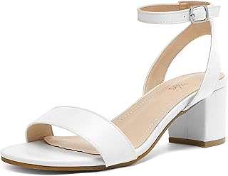 Women's Open Toe Ankle Strap Low Block Chunky Heels Sandals Party Dress Pumps Shoes
