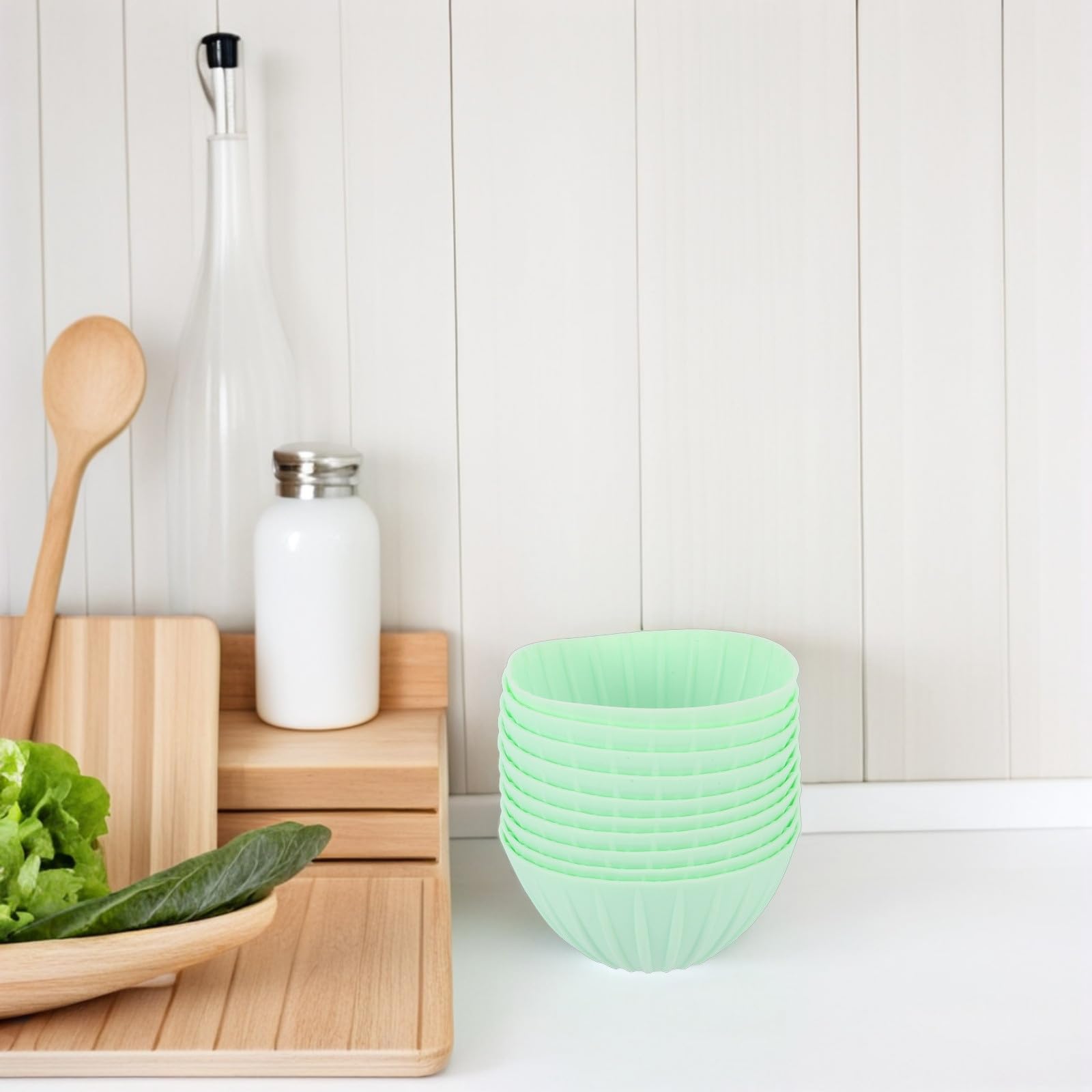 10 Pezzi Cesto per Lievitazione Pane in Silicone Verde