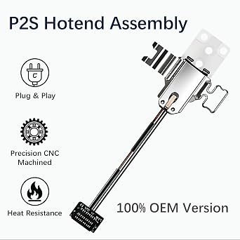 Original P2S Hotend Heating Assembly Kit for Bambu Lab P2S 3D Printers, P2S Hotend Heating Component Quick-Change with Heater Cartridge & Thermistor, Base Clip 3D Printer P2S Accessories