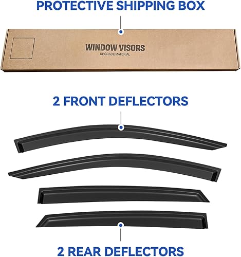 Miniatura 6 de Protectores de lluvia de ventana para Honda Accord 2018 2019 2020 2021 2022 2023, viseras de ventilación de ventana, deflectores de viento para