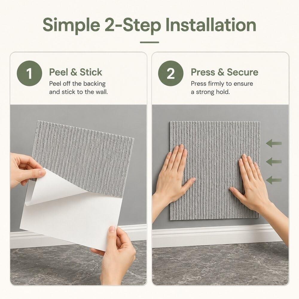 Paneles de pared autoadhesivos, diseño de piedra for decoración