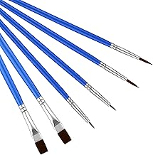 KINBOM 6pcs Detail Paint Brush Set, Thin Detail Paint Brush Miniature Paint Brushes Fine Tip Paint Brush for Watercolor Oil Acrylic Facial Detail Paint (Blue, 3 Specification)