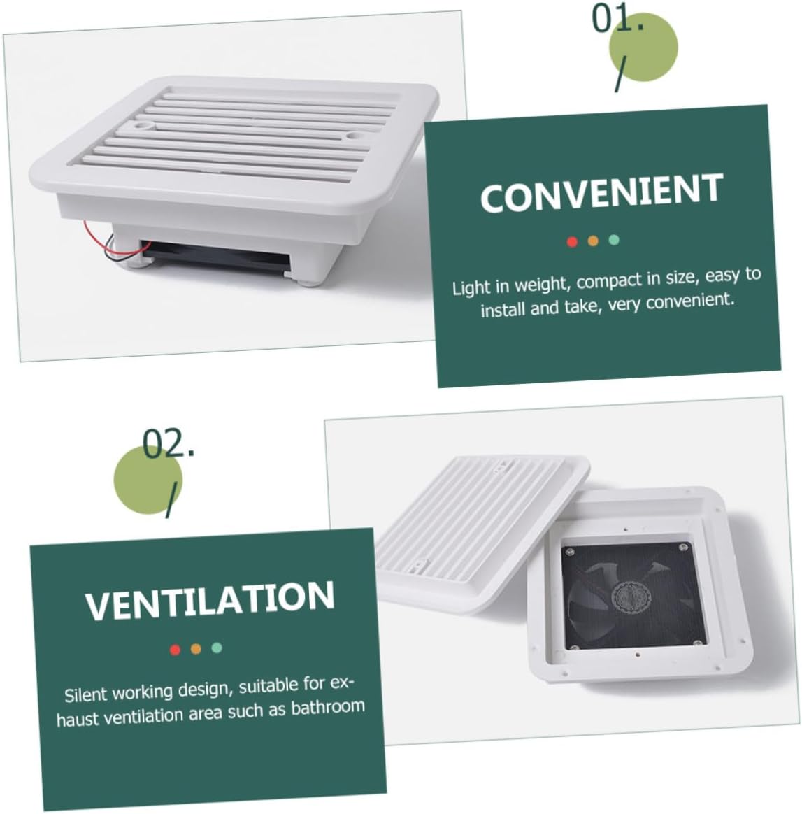 UPKOCH 12v 8-inch Rv Roof Ventilation Fan with Blades Quiet Bathroom Exhaust Fan for Camper Ventilation and Air Exchange Replacement Part for Rv Kitchen and Roof