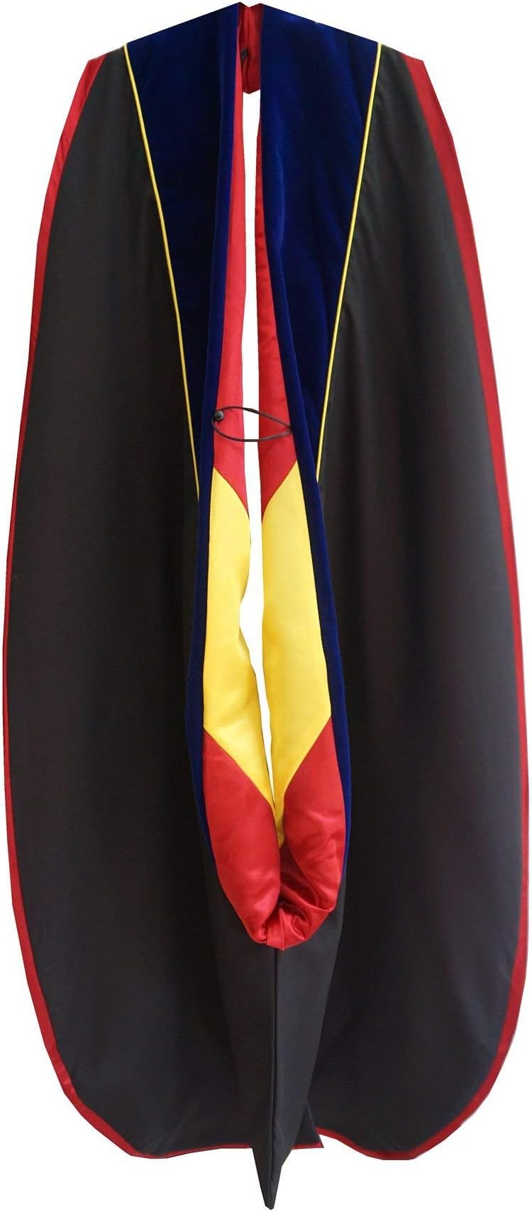 Graduation Doctoral Hood Unisex Deluxe with Gold Piping Gold Maroon Royal Blue