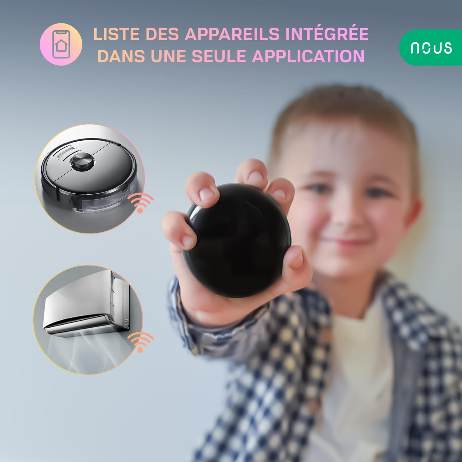 Nous L5 Tuya Smart Life IR Hub Remote Control, Google Home, appareils Smart Home, Compatible Alexa, télécommande WLAN, Smart Hub, émetteur Infrarouge Alexa, 2.4 GHz