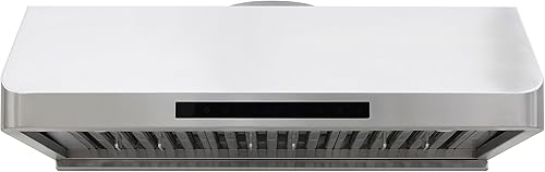 Miniatura 3 de DUURA Elite DE360RHSSS Campana extractora debajo del gabinete con conducto de escape, luces LED táctiles, ventilador de 4 velocidades con control