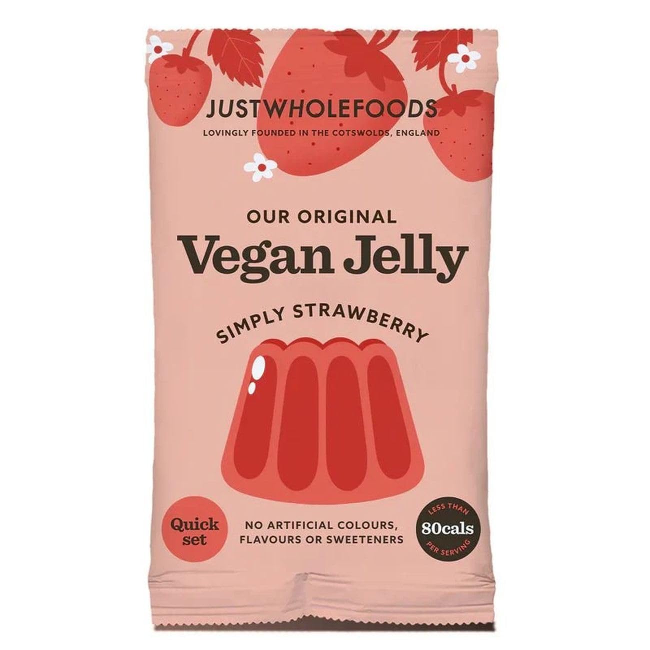 Just Wholefoods Strawberry Jelly Crystals, 85 g