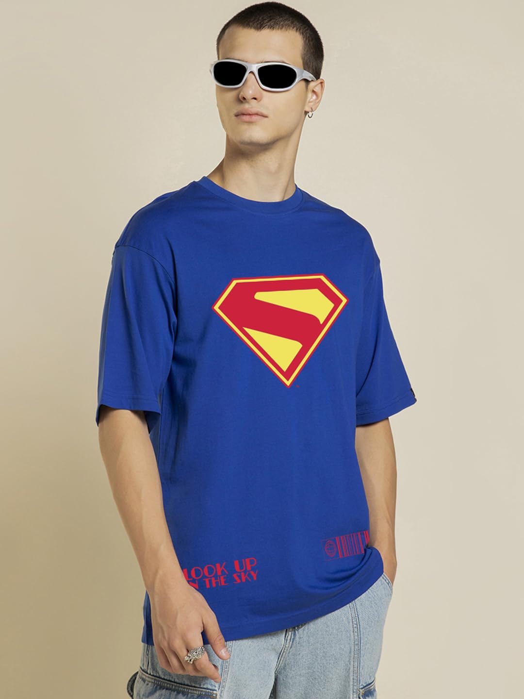 Bewakoof T-shirt męski oversize z nadrukiem graficznym