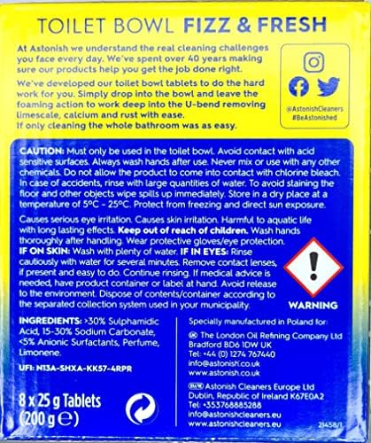2 Pack Each Of Astonish Toilet Bowl Fizz & fresh Deep Cleaning Foam Action (Pink Peony Fresh, Lemon Splash & Eucalyptus Fresh) 48 Tablets In Total
