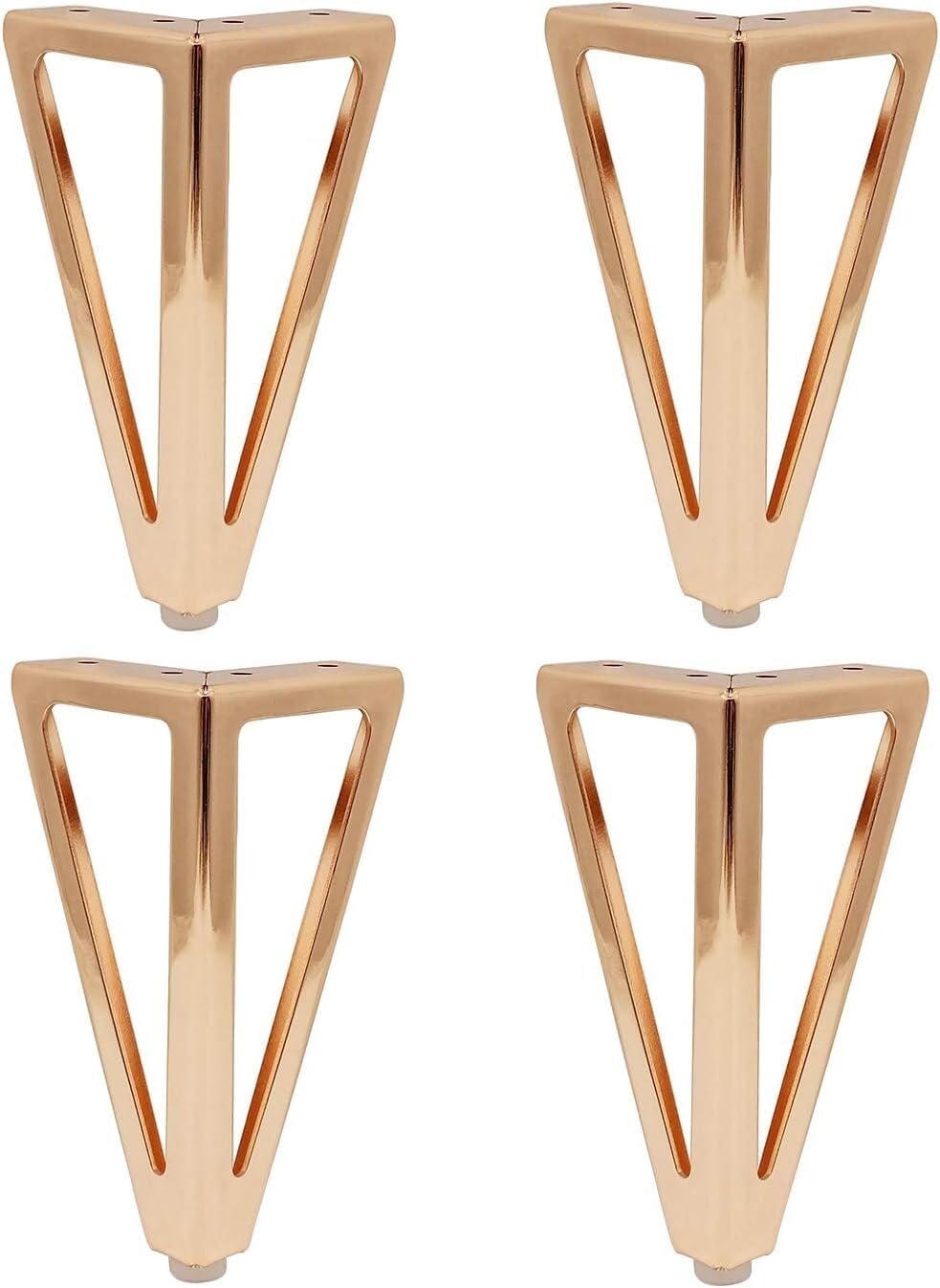 Rhllvj Rose Gold Hairpin Feet Set Of 4, Metal Furniture Feet, Sofa Cabinet Furniture Feet, Suitable For Table, Chairs, Cupboards(Rose Gold)