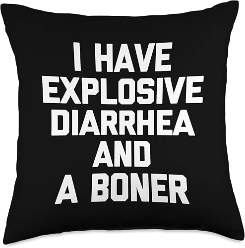 Miniatura 5 de Funny Mens Gifts  Funny Designs For Men I Have Explosive Diarhea  A Boner-Funny Saying Guys - Almohada para hombre 16 x 16 pulgadas multicolor