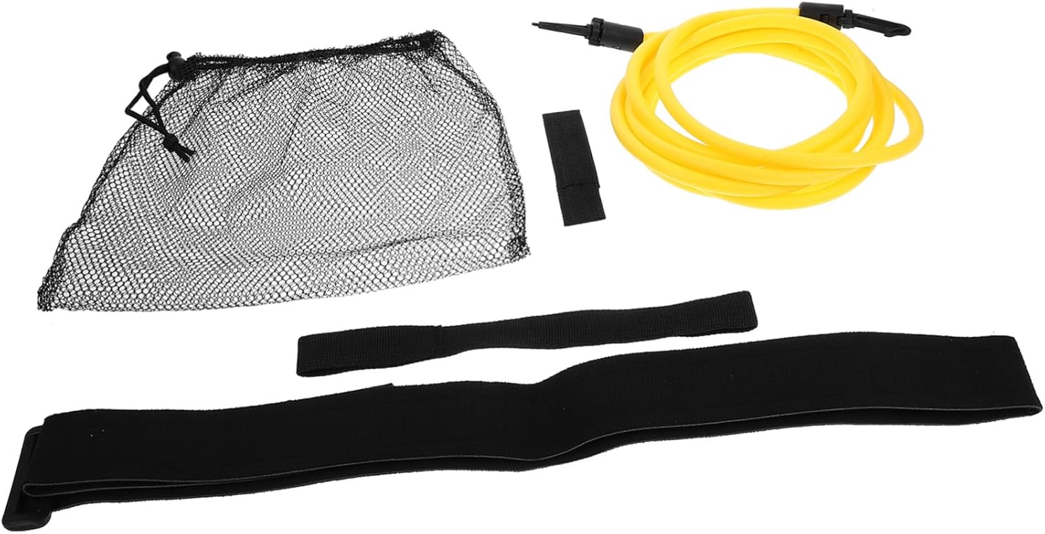 Adjustable Swim Resistance Training Kit with Elastic Tether for Adults and Teens Swimming Exercise Equipment for Strength Building Suitable for Indoor and Outdoor Pools
