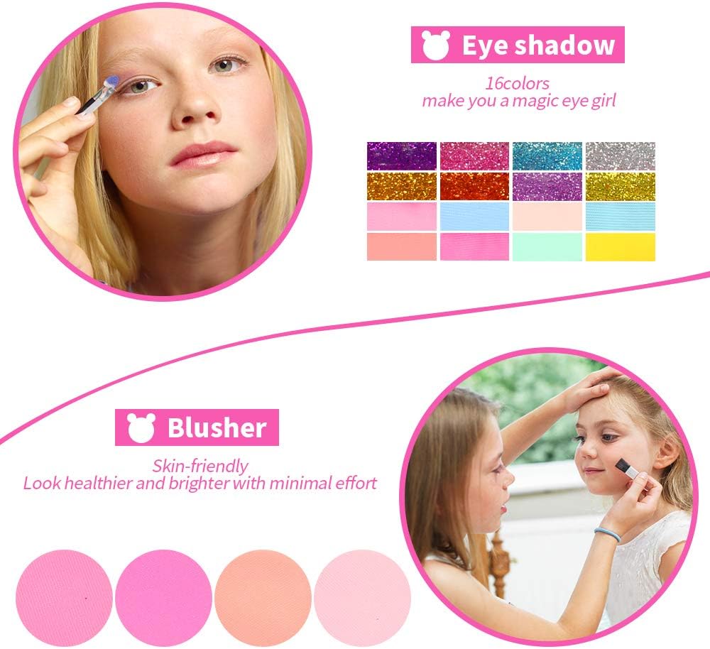 AMOSTING Real Makeup Toy For Girls Pretend Play Cosmetic Set Make Up Toys Kit Gifts for Kids : Toys & Games