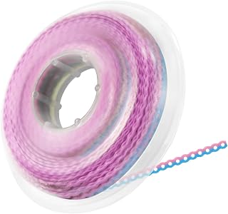 Annhua Power Chain Rubber Bands for Brace Dental Spool Powerchain Braces, 2.8 mm Elastic Orthodontic Power Chains for Braces Treatment and Teeth Gap - Continuous, Pink | Blue