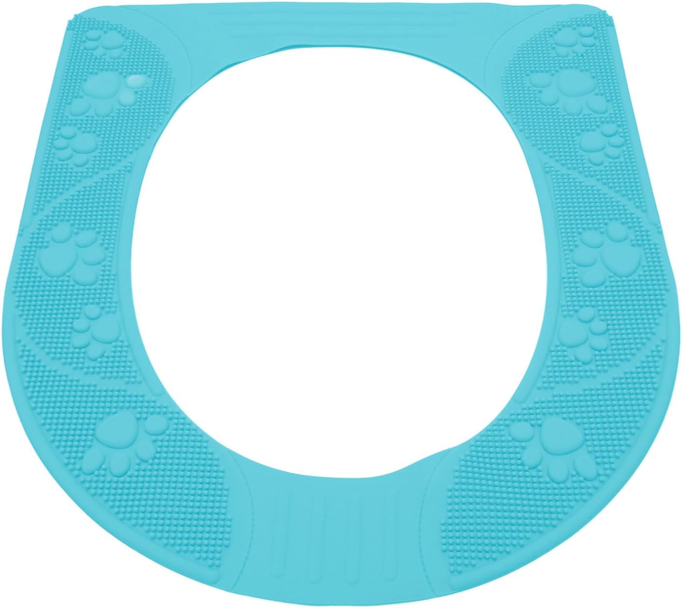 Universal Toilet Seat Cover Washable Silicone Non Slip Toilet Seat Pad Durable Soft Comfortable for Elderly Children Bathroom Home 39.5x34cm (Sky Blue)
