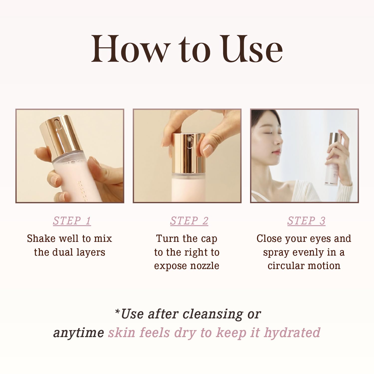 DEARDAHLIA Endless Skin Cream Mist 100ml - Vegan Dual-Layer Hydrating Face Mist, Deep Moisture & Glow Boost. Before & After Makeup Facial Spray. K-Beauty Korean Skincare - Image 7