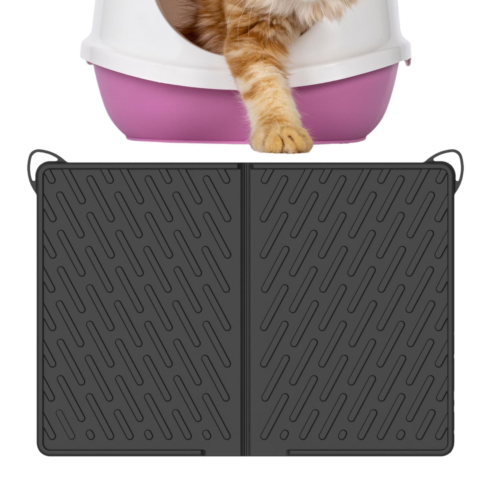 Tapis pour litière de chat 61 x 43 cm idéal en coin sous la mangeoire