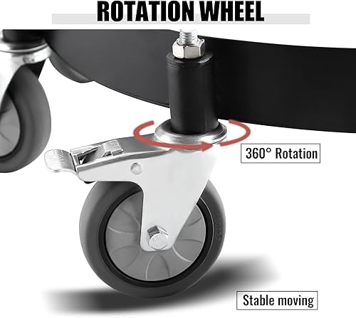 Miniatura 3 de Carrito de acero resistente con 8 ruedas giratorias, capacidad de 2000 libras, bote de basura y carrito de tambor de aceite