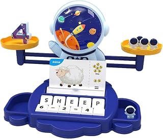 matemática contagem saldo - Astronaut Balance Scale Brinquedos Jogos | Brinquedo contagem digital Montessori balança pesagem, brinquedos educativos portáteis para Buniq