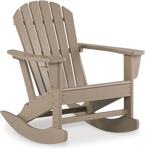 Signature Design by Ashley Sundown Treasure - Silla mecedora Adirondack para patio al aire libre de polietileno de alta densidad resistente a la