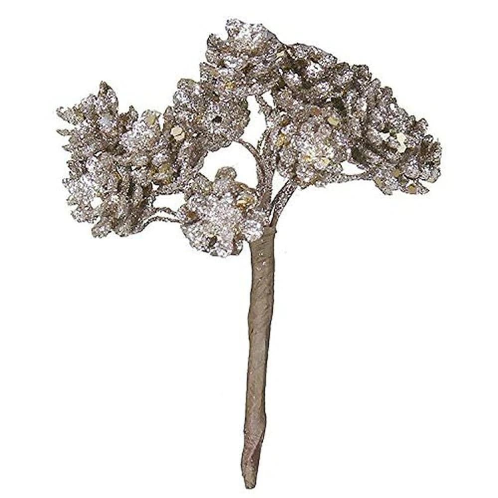 Gisela Graham White Pale Gold Mini Cone Bunch