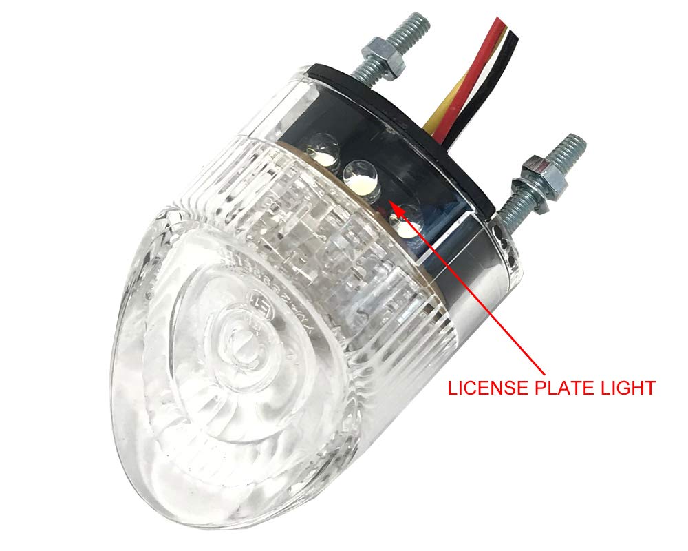 Luz Trasera LED Para Moto - Homologada, Cromada, Lente Roja, 12V, Ideal Para Café Racer Y Personalizaciones