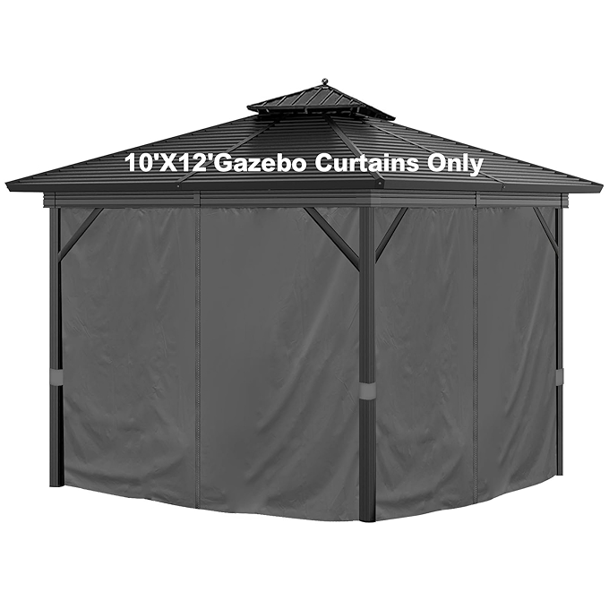 户外防水凉亭帘 4面隔断 灰色