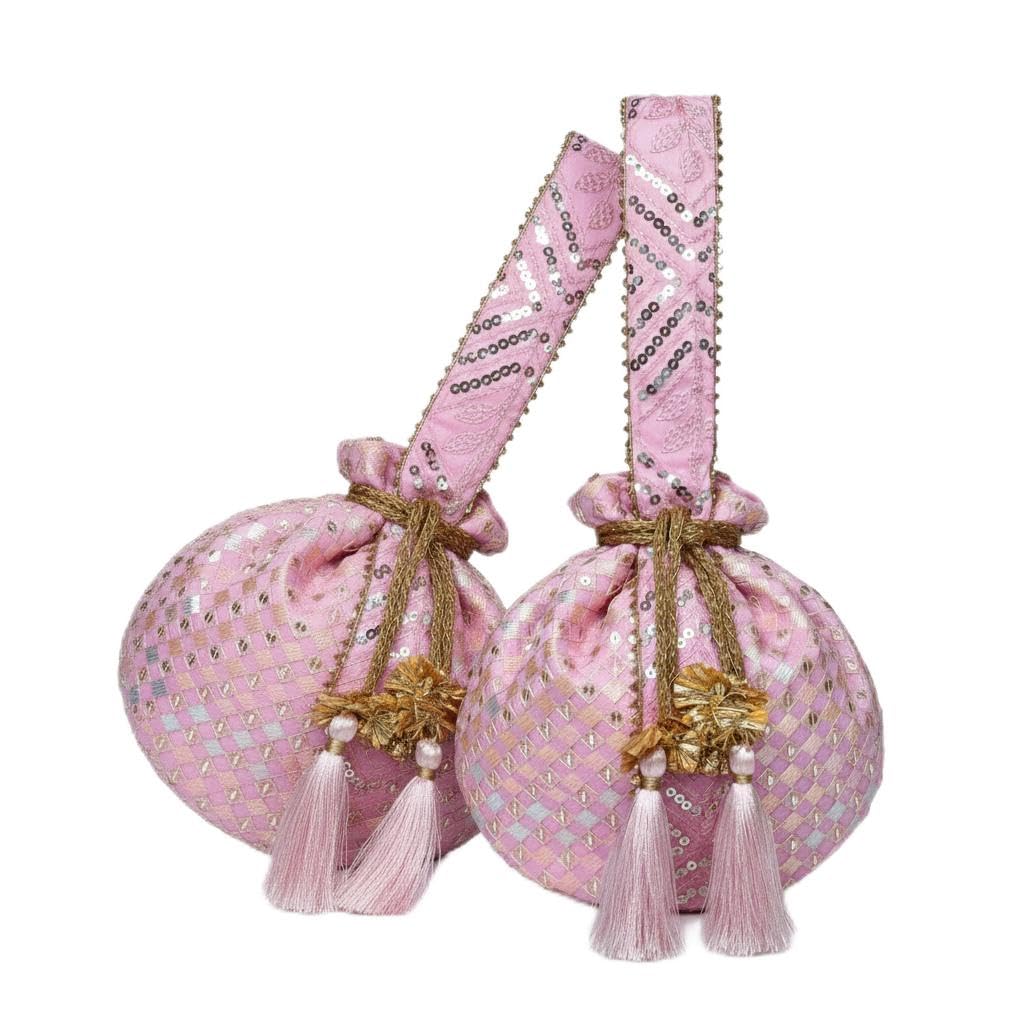 Pack of 2 Potli Bags - The Twinnings - Gift packed- Looped Charm-image-40