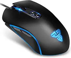 Fantech Basic Mouse com fio para jogos X9, RGB 7 botões macro programáveis True 4800 DPI Garra Conforto Mouse para jogos iniciante para Windows PC, preto