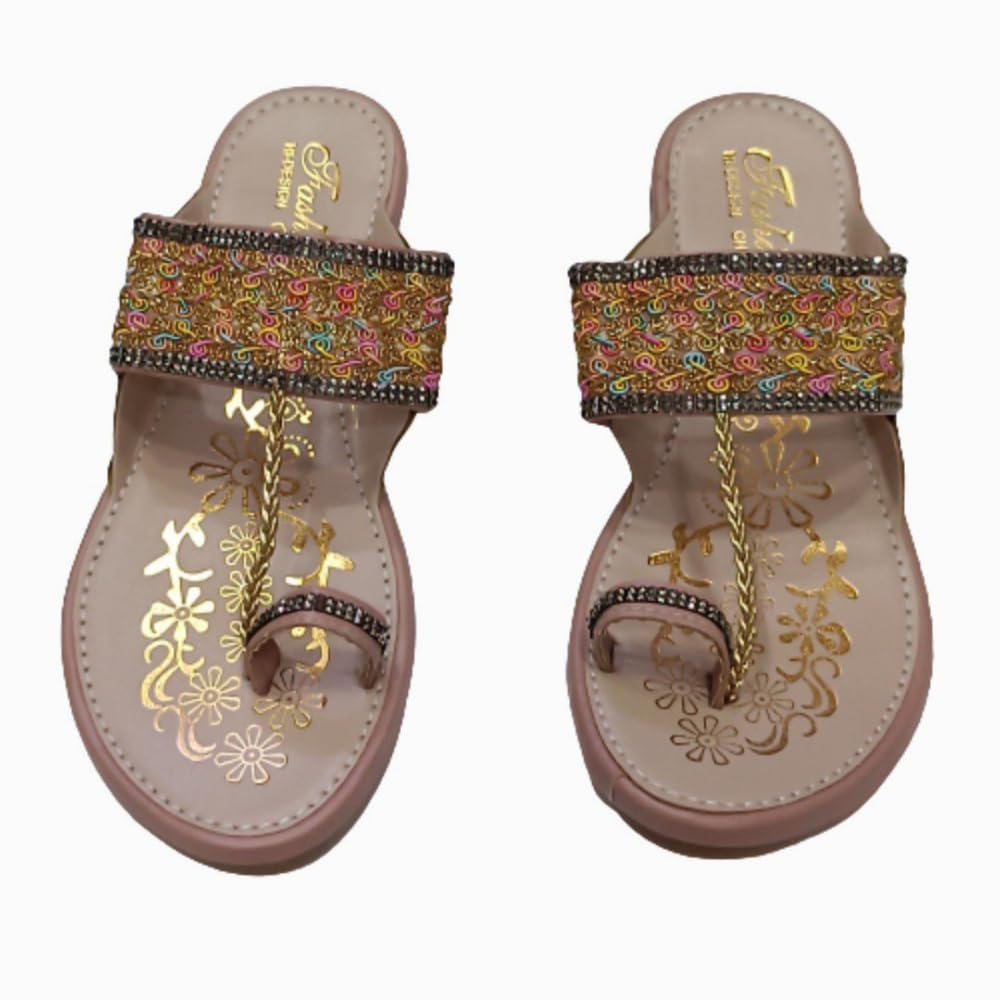 Gurukrupa Enterprise | Stylish Thread Design Kolhapuri Ethnic Sandals | Trendy Fashion Footwear | Chappal | Casual Designer Slipper | Comfortable & Lightweight | Flats for Women | Beige | (B0CP2999TB) Amazon Price History, Amazon Price Tracker