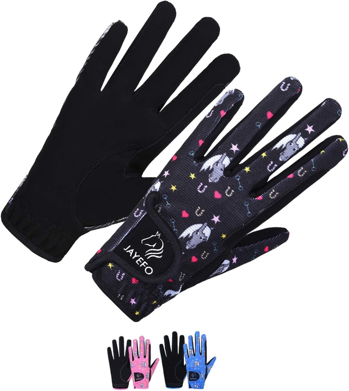 Jayefo Kids Equestrian Horse Riding Gloves Kids Youth Children Horseback Gardening Bike Outdoor Soccer Girls Riding Sports