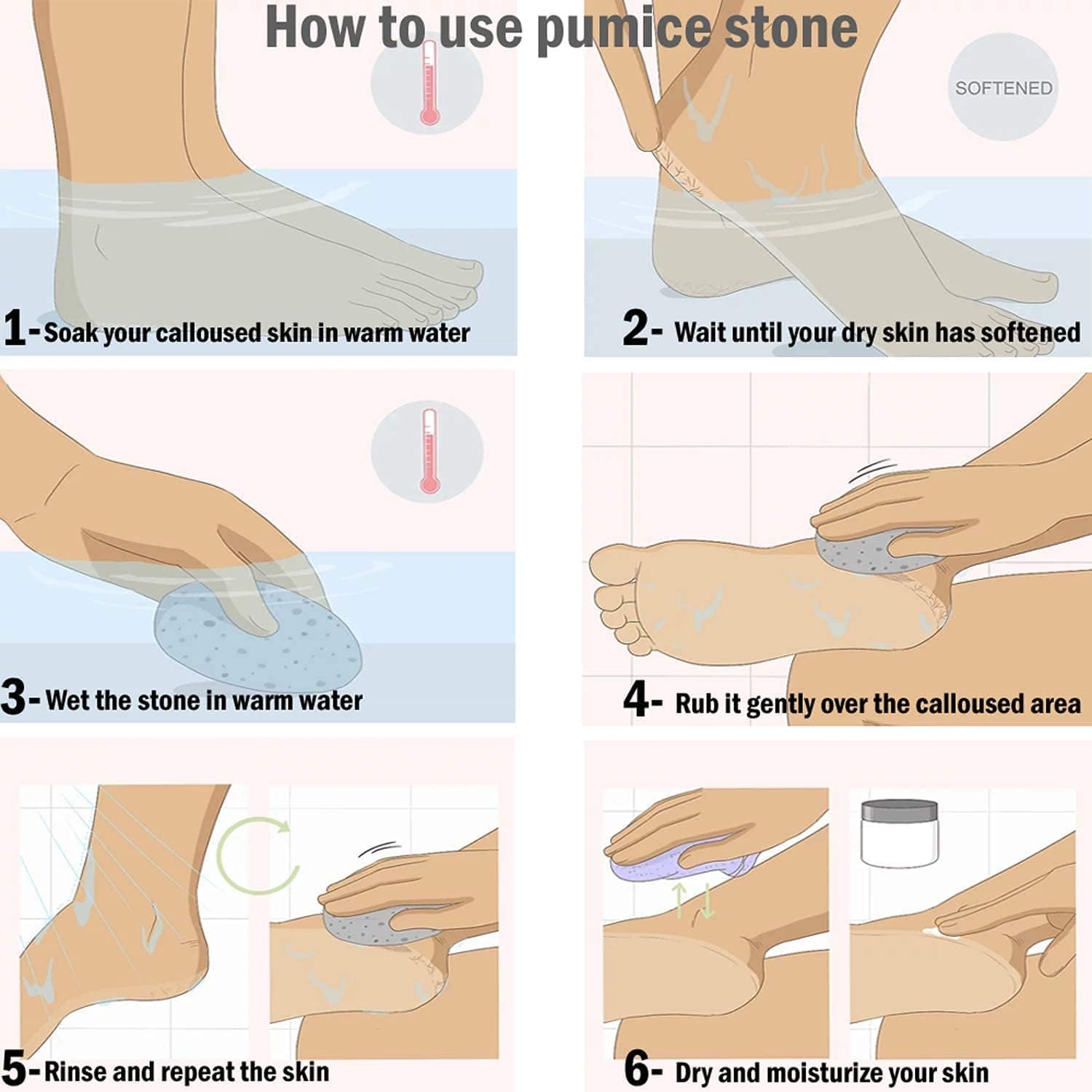 Keli Natural Lava Pumice Stone for Feet and Hands Exfoliation, Body Callus Remover, Foot Scrubber for dead skin dirt remover, Daily Pedicure Routine for both Men and Women (Pack of 1) 2