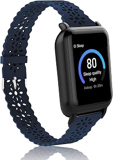 Lamshaw Compatible for 3Plus Vibe Plus Band, Silicone Lace Slim Thin Hollow-Out Replacement Straps Compatible with 3Plus Vibe Plus/Vibe +/Vibe Lite/Vibe Pro Smartwatch