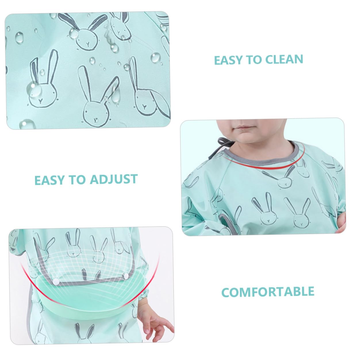 UPKOCH 3sets Bavaglini Impermeabili Per Maniche Lunghe Grembiule Protettivo Per Design Facile Indossare Per