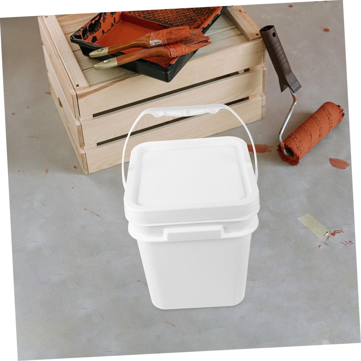 Ciieeo 2 Cubos De Pintura De Plástico Tapa Contenedor Vacío para Almacenar Multifuncional