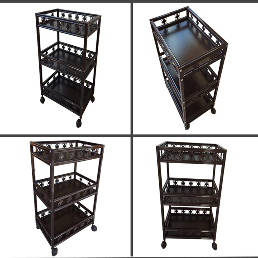 Carrello da cucina a 3 livelli con ruote Carrello di servizio di rotolamento Carrello multifunzionale per casa ristorante e hotel Carrello di servizio facile da spostare per pranzi ed eventi