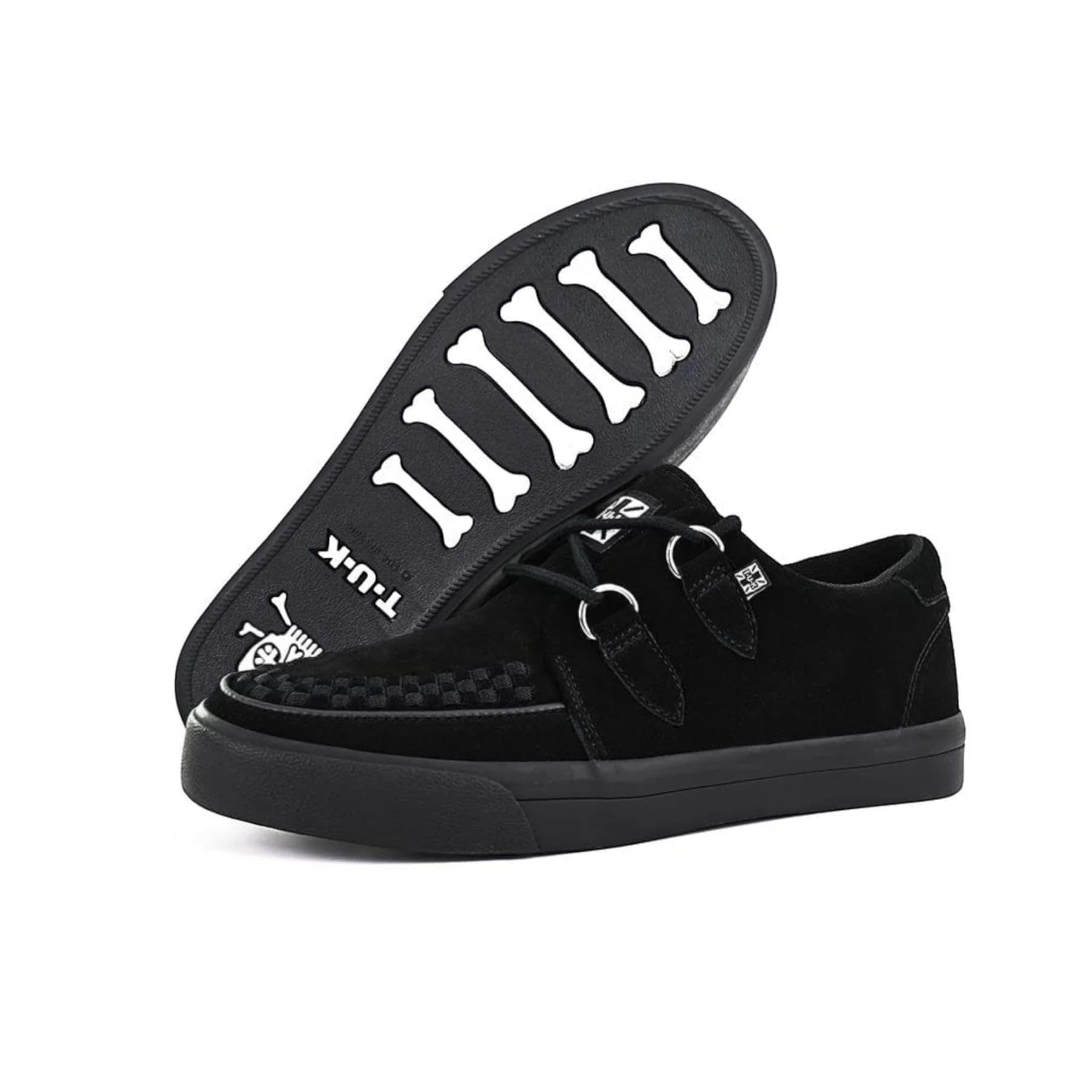 Pointed Creeper Sneaker - Zapatos de plataforma de gamuza negra