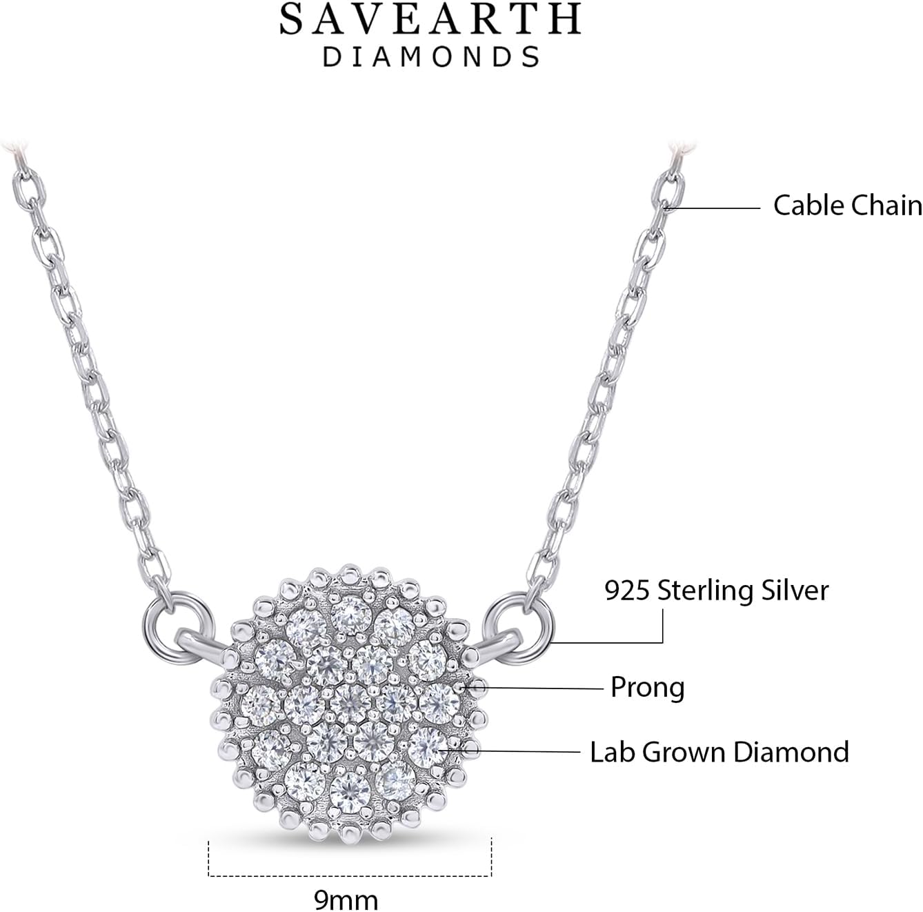 1/5 Carat Round Cut Lab Created Moissanite & Lab Grown Diamond Solitaire Pendant Necklace With 18" Chain In 14K Gold Plated Sterling Silver Jewelry For Women
