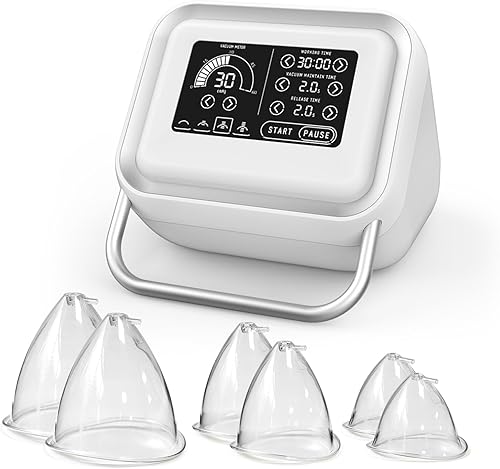 Máquina portátil de terapia de vacío 2023 Última versión Masajeador corporal de vacío personal con 6 tazas de vacío (5.1 fl oz, 4.1 fl oz, 3.0 fl