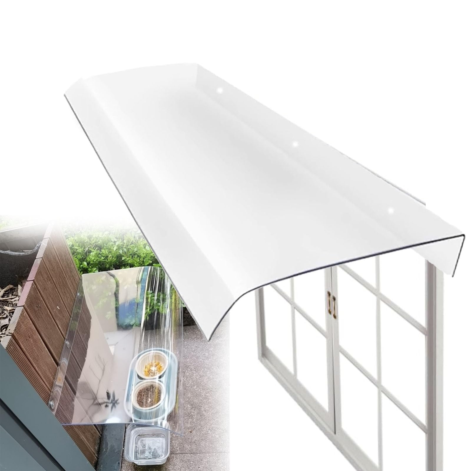 Toldo de policarbonato transparente para cenar en el patio sin preocuparse por la lluvia