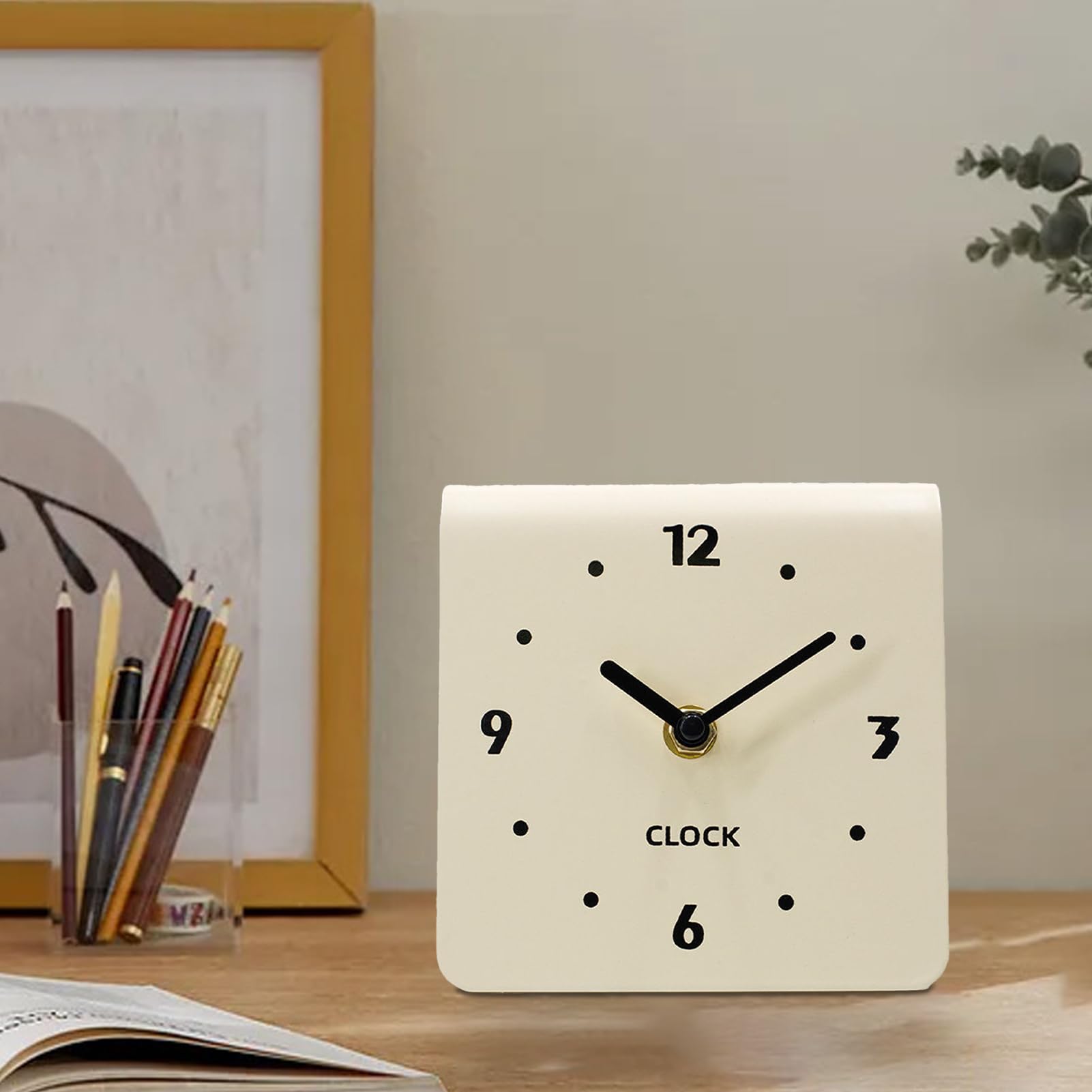 Reloj de Mesa Analógico Silencioso Moderno para Sala de Estar y Oficina