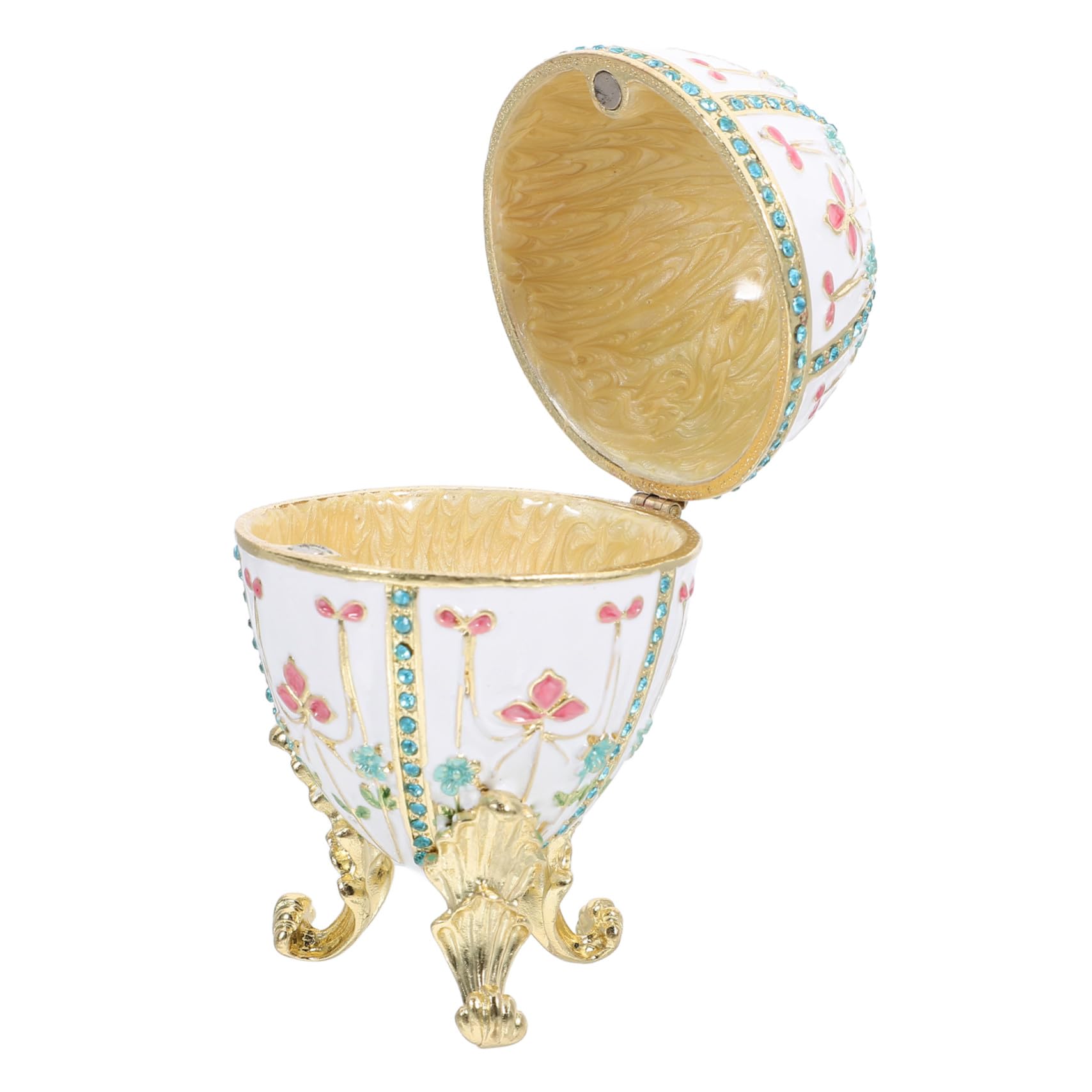 Boîte à bijoux œuf vintage émaillée en métal : la solution contre la perte de vos petites bagues