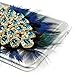 Case for iPhone 6 Plus and iPhone 6S Plus ,Mavis's Diary 3D Handmade Bling Crystal Luxury Feather Peacock Shiny Blue Gems Glitter Diamond Clear Hard PC Cover with Dust Plug,Stylus,Screen Protector