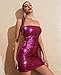 Alivila.Y Fashion Womens Sequins Tube Bodycon Dress Corset Dress D3472-Hot Pink-M