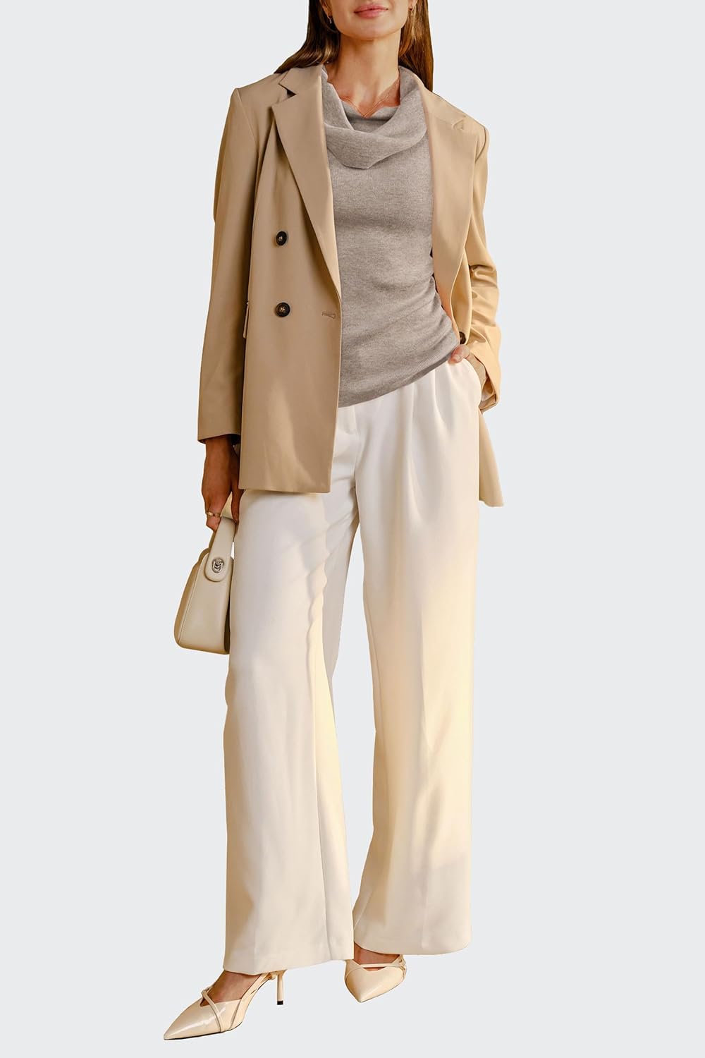 Arach&Cloz Women's Convertible Neckline Off-Shoulder Cowl Neck Slim Fit Tops 2025 - Image 5