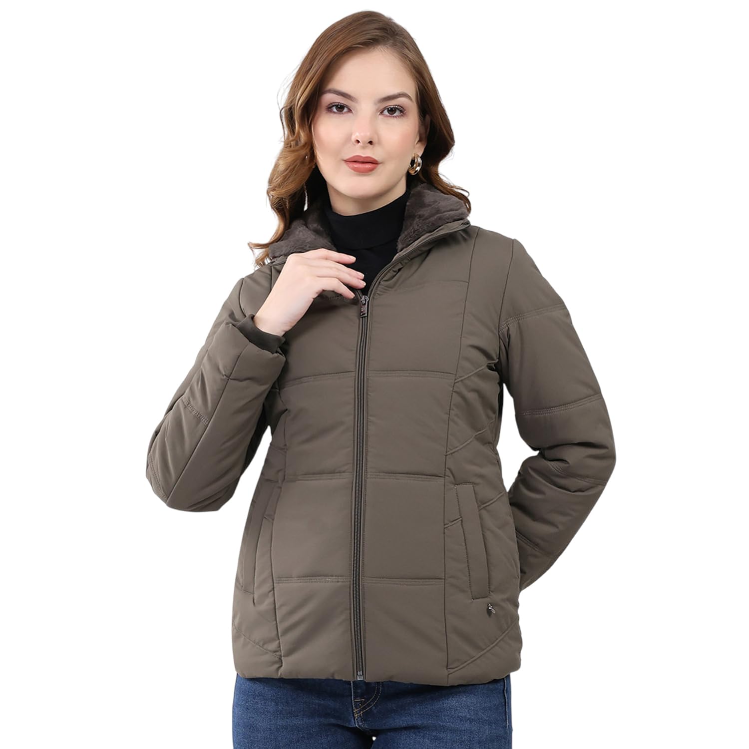 monte carlo Women Regular Fit Solid Pattern Collar Neck Side Pocket Zipper Full Sleeve Winter Jacket|Winter Wear Quilted Jacket for Travelling | Puffer Coat| Winter Jacket For Women's (Pack Of 1)-picture-32