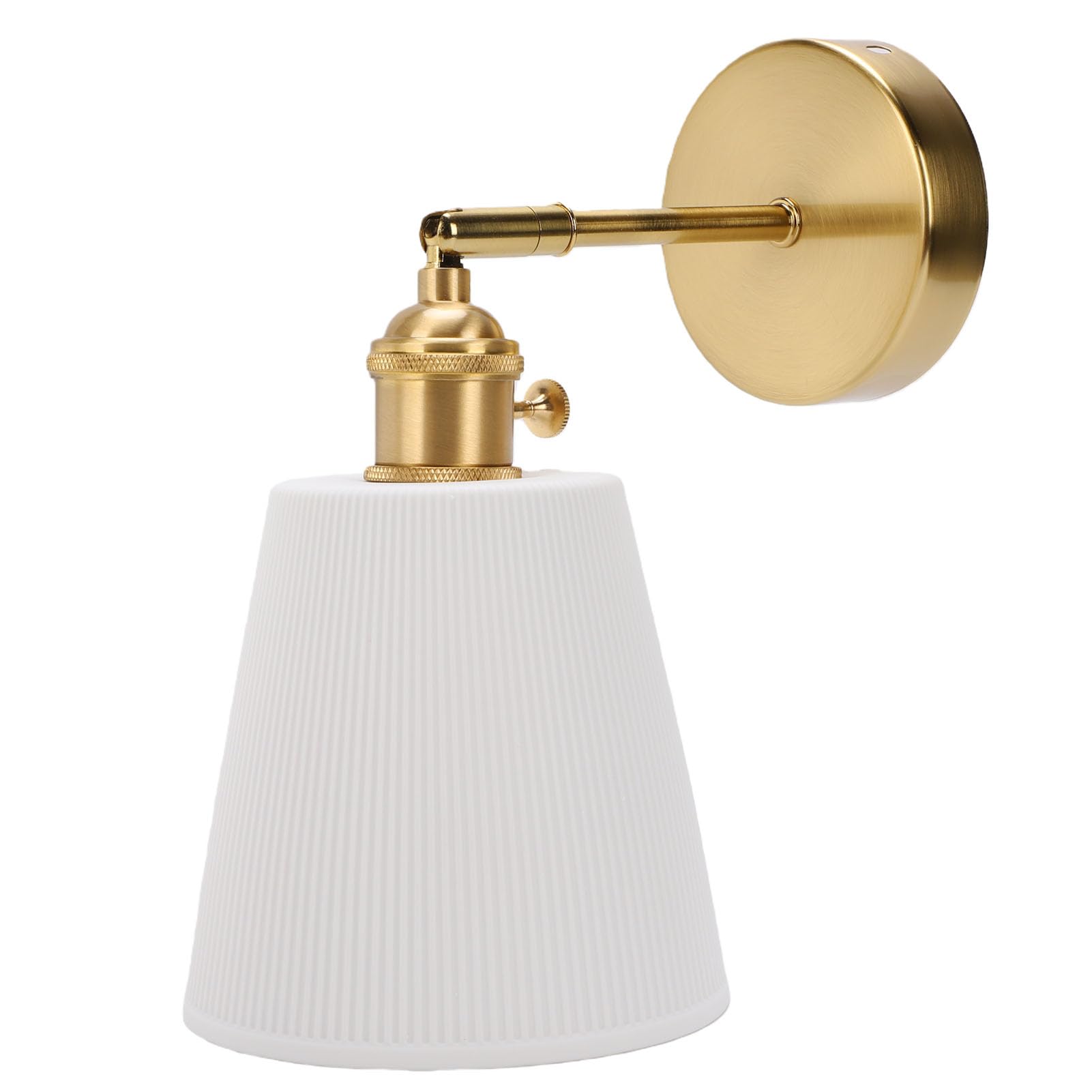 Lampada da Parete Moderna in Ottone Dorato con Paralume in Ceramica 5,7x5,1 Pollici per Bagno, Camera da Letto, Soggiorno, per Proprietari di Casa
