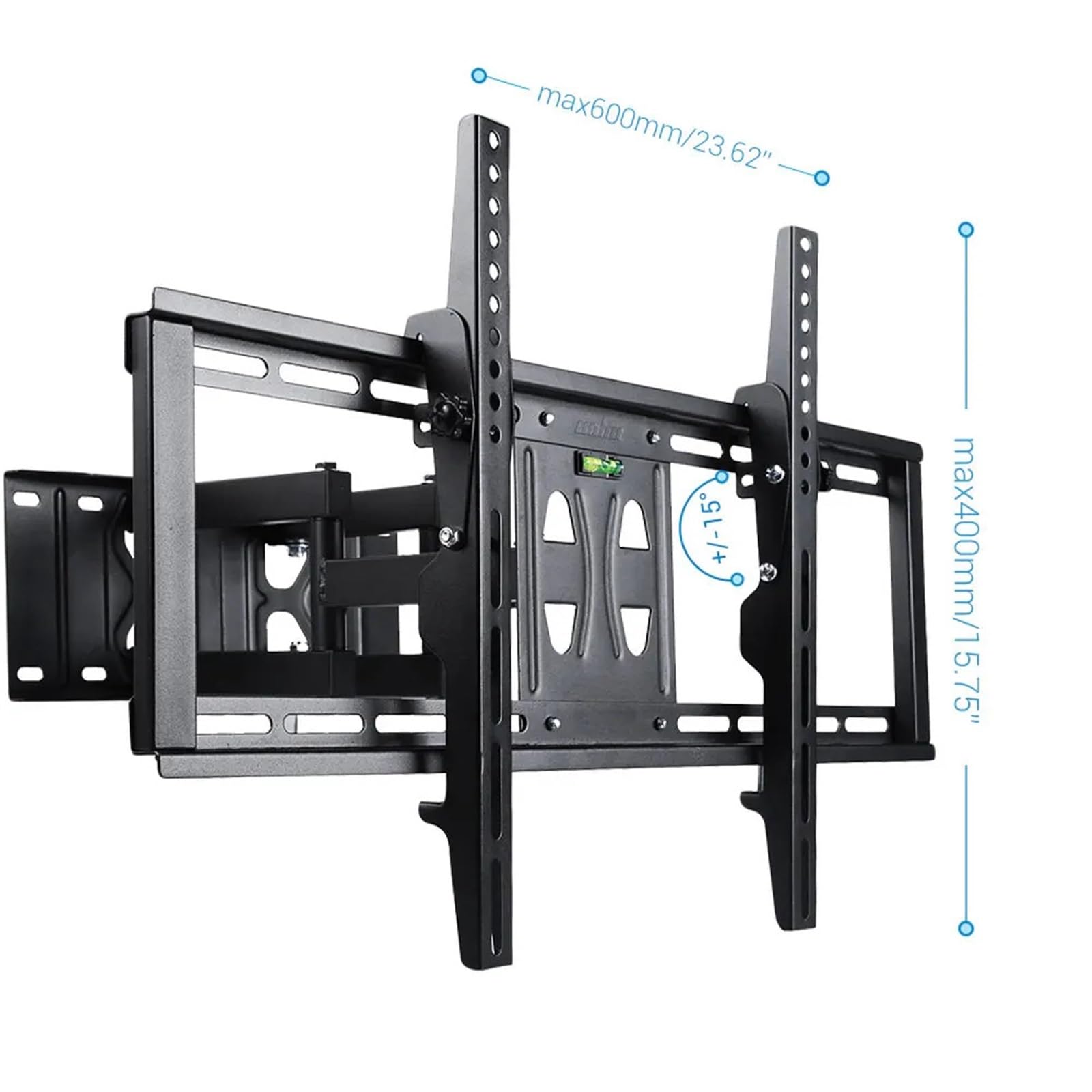 SERDAS Supporto da parete per TV ad angolo, inclinabile e girevole, supporto per TV Full Motion per schermi piatti LCD, LED, plasma da 32-65 pollici