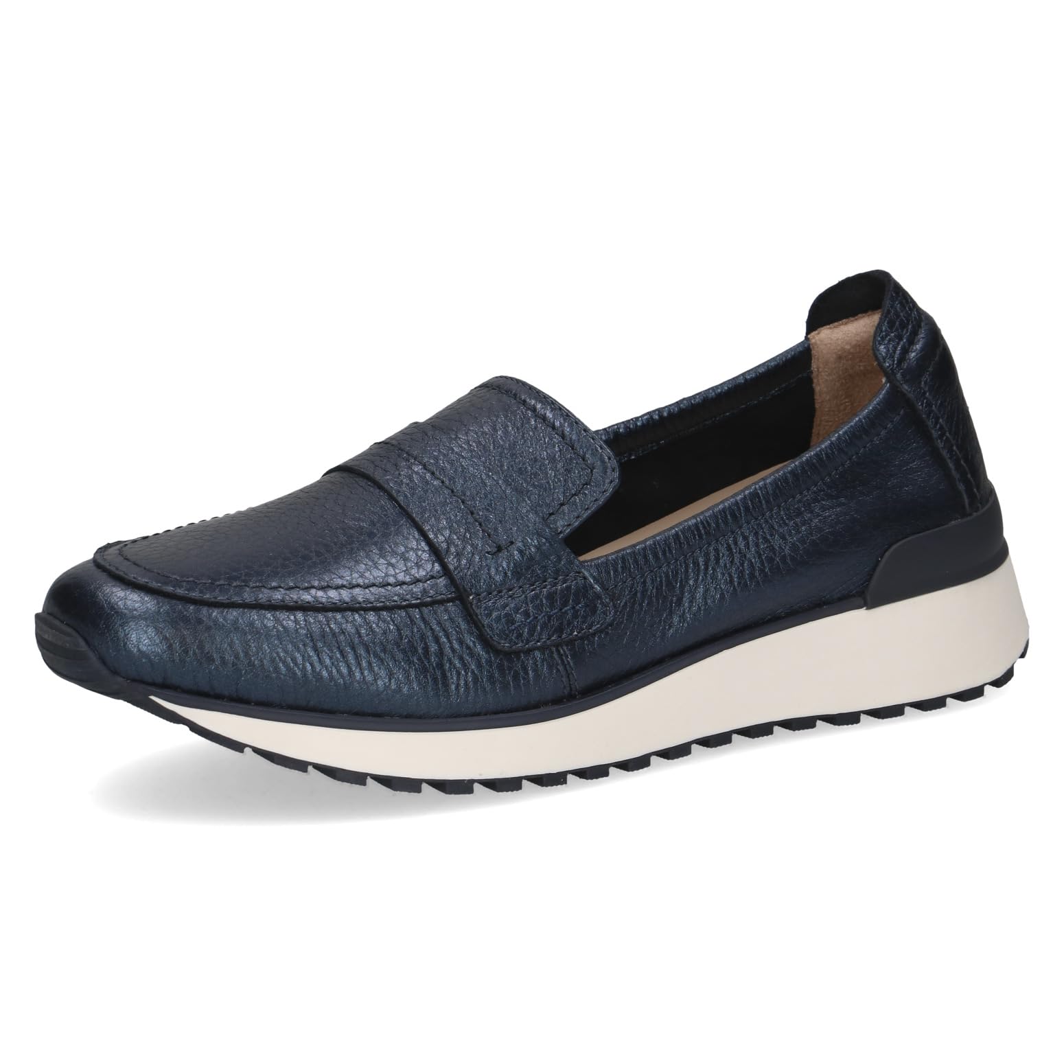 CAPRICE Women’s Leather Slip-ons, Blue (Ocean PER.Deer), 6.5 UK